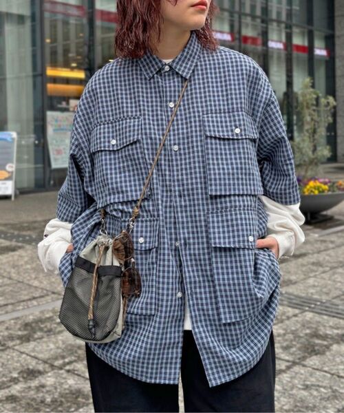 チェックフィッシング半袖シャツ