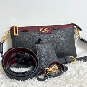 【未使用】 ココセリュクスゴールド ヘラクレスGOLDシュリンク ミニポーチ ショルダーバッグ レザー 本革 斜め掛け