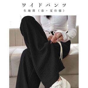 ワイドパンツ ゆったり 黒 韓国 ゆったり 美脚 着痩せ 無地 カジュアル ゴム パンツ ズボン ストレートパンツ ストレッチ