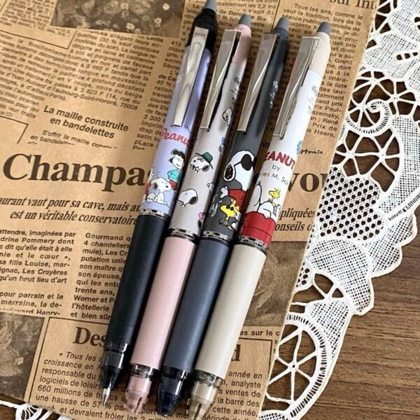 スヌーピー フリクションボールノックゾーン 4点セット◇ボールペン ウッドストック チャーリーブラウン ライナス オラフ