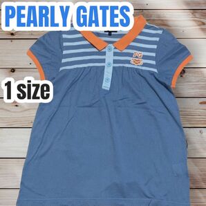 PEARLY GATES 半袖 ポロシャツ メッシュ生地 サイズ1 コットン100% 日本製 ゴルフ ウェア スポーツ