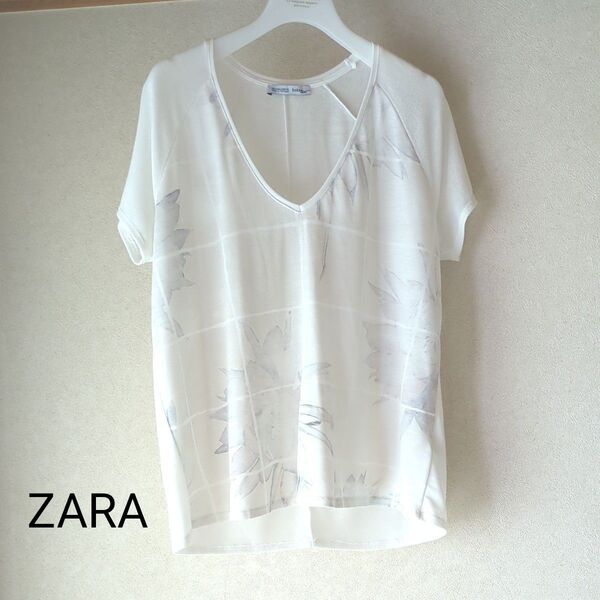 ZARA ザラ カットソー Vネック Tシャツ Sサイズ