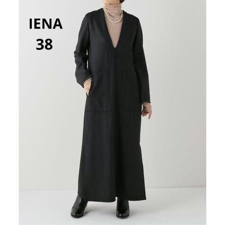 【良品】IENA ウォッシャブルTweedデザインワンピース ブラック 38