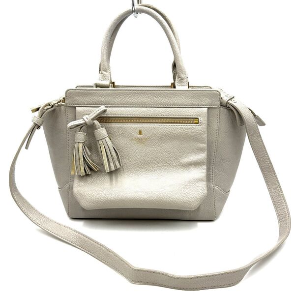 LANVIN ランバン 2way ハンドバック ショルダーバッグ グレー フリンジ