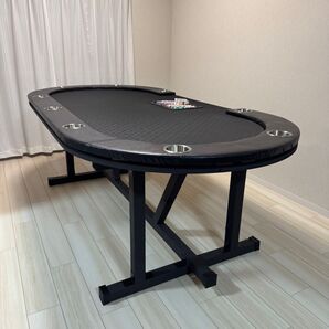 【コスパ◎】ポーカーテーブル シンプル ブラック 大きい 一枚板