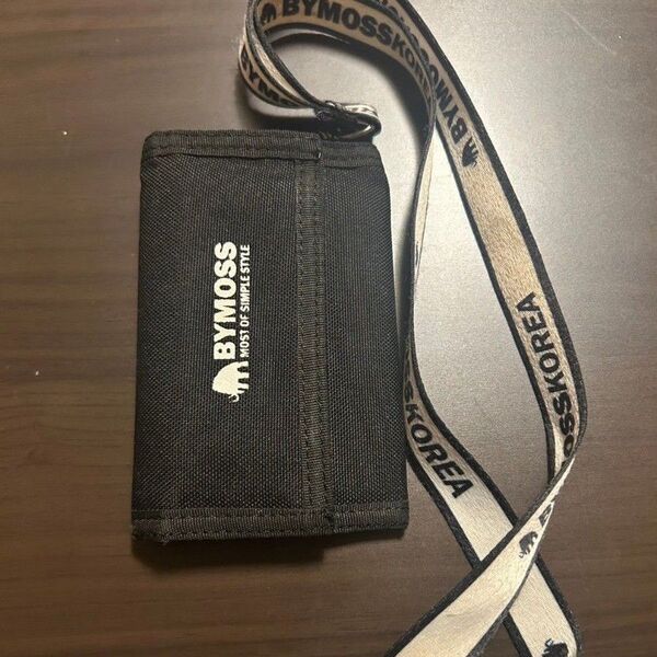 【used品】BYMOSS(バイモス)三つ折り財布/使用感あり ブラック 財布