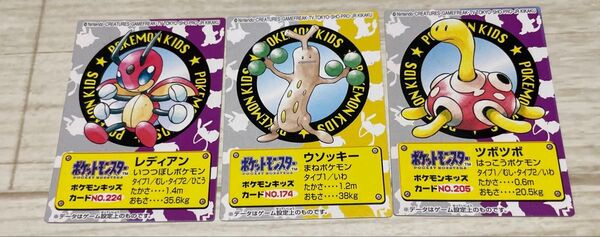 ポケモンキッズ カード レディアン ウソッキー ツボツボ