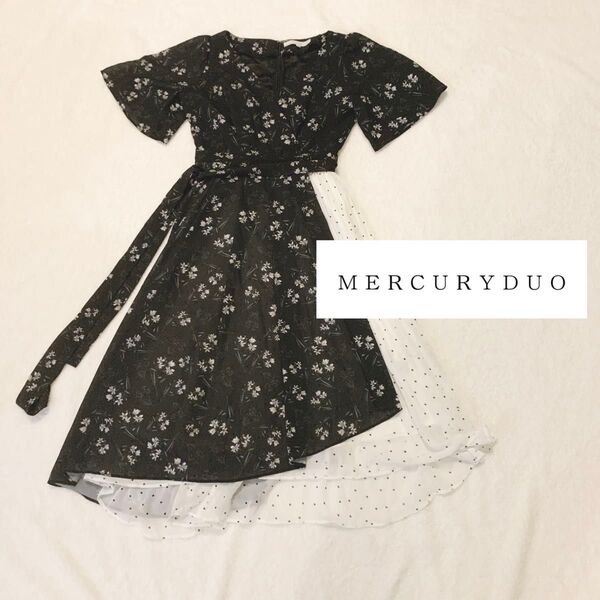 MERCURYDUO フラワーカシュクールワンピース マーキュリーデュオ ロング
