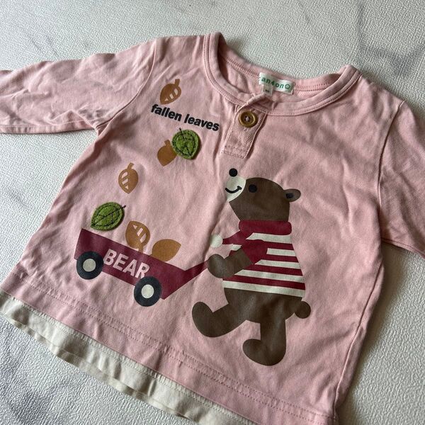 3can4on 長袖Tシャツ ピンク 80