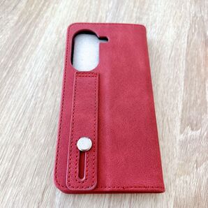 HeeNia ASUS Zenfone 10 専用 レザー フリップケース 赤