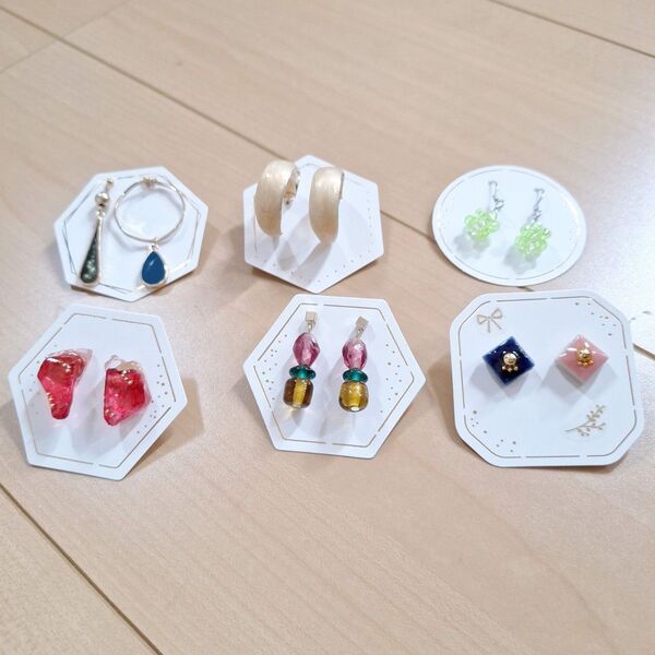 ハンドメイド ピアス6セット