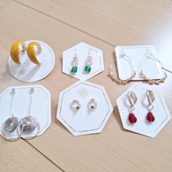 ハンドメイド ピアス6セット