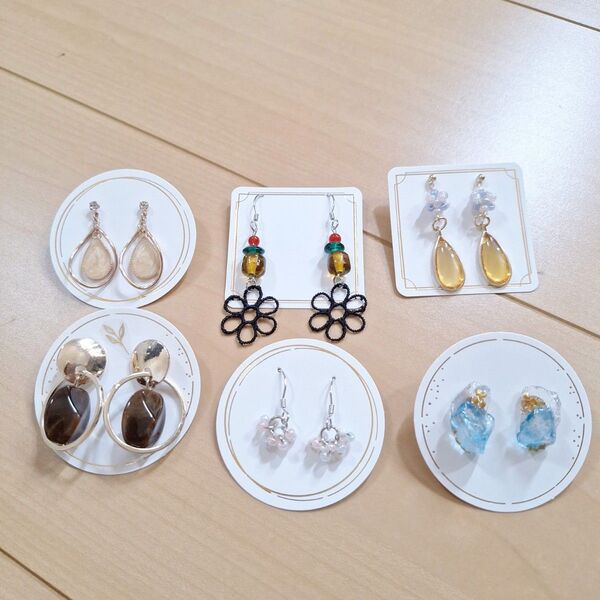 ハンドメイド ピアス6セット