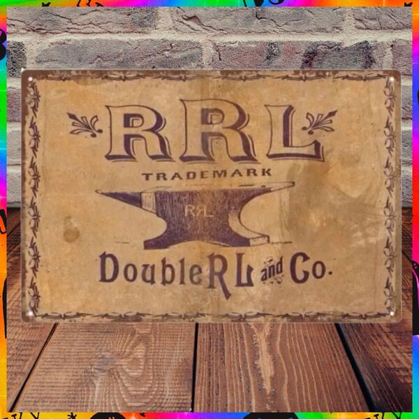 【ブリキ看板】RRL ダブルアールエル ラルフローレン ロゴ アメリカン雑貨 ヴィンテージ