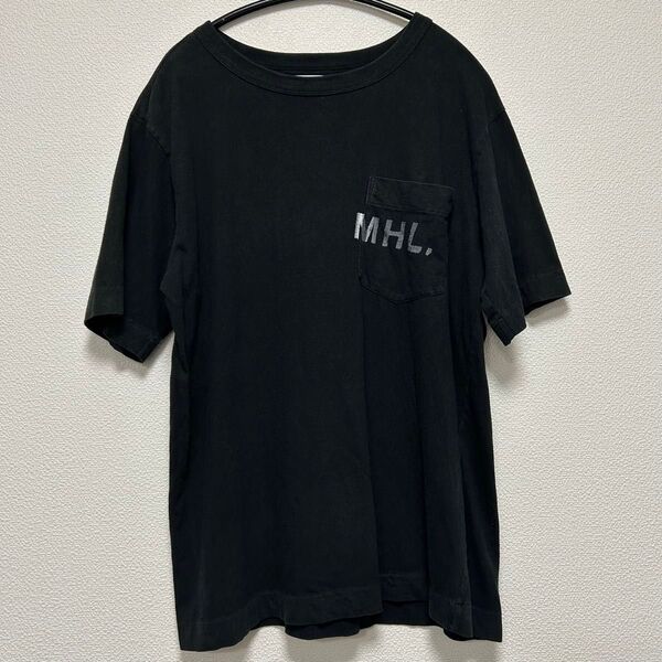 MHL. エムエイチエル PRINTED COTTON JERSEY 半袖 ブラック 黒 ユニセックス M 596-0166514