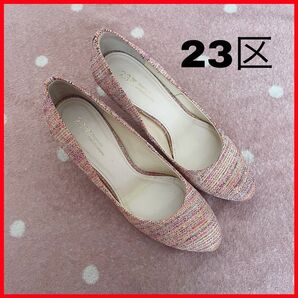 匿名配送!美品 23区 レディース ヒール 靴 25cm ハイヒール ピンク パンプス ピンヒール