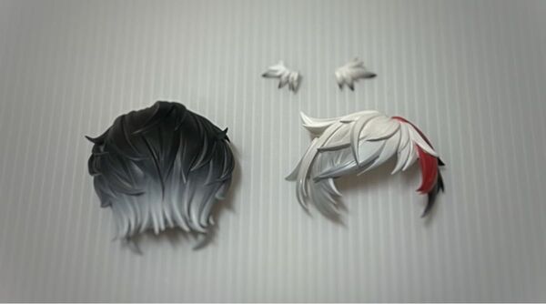 塗装済みガレージキット ねんどろいど エリジウム アークナイツ 髪パーツのみ ガレキ