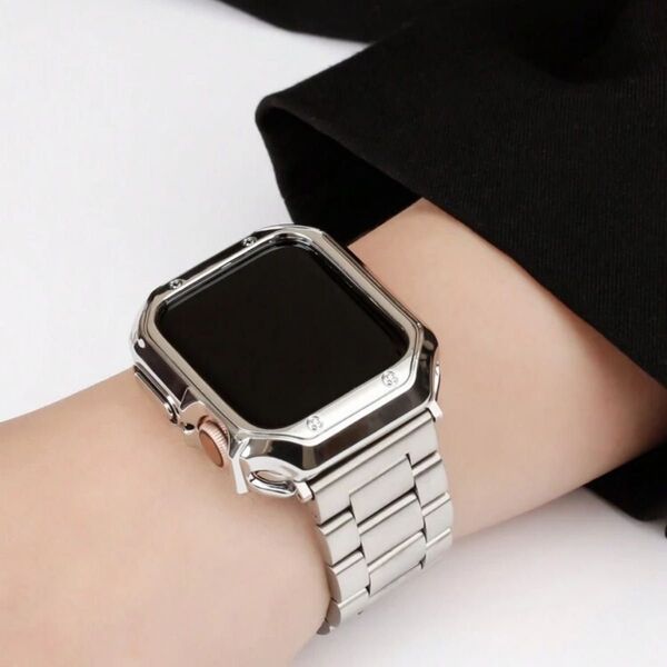 Apple Watch メタルバンド シルバー3点セット