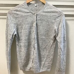 無印良品 レディース リネン カーディガン M 麻100 長袖 グレーミックス 定番 シンプル 人気 冷房 冷え 紫外線対策