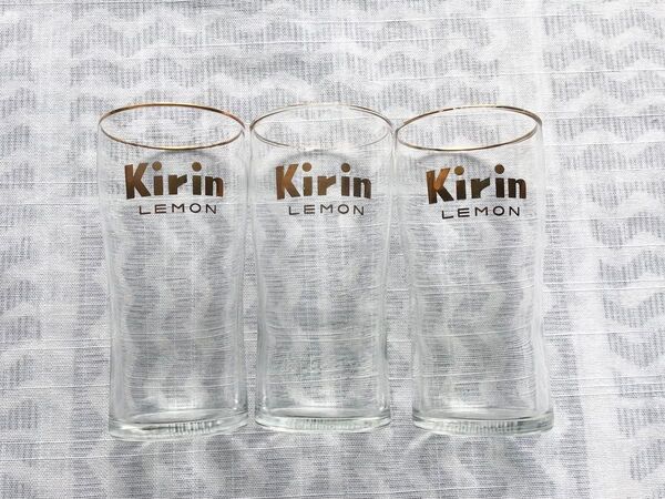 KIRIN キリンレモン グラス 金縁 昭和レトロ コップ ガラス タンブラー 企業物 人気 非売品 ノベルティ おしゃれ