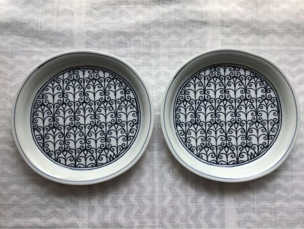 ムホウアン 綿貫宏介 染め付け 絵皿 楕円皿 焼き物 オーバル 陶器 食器 飾り皿 おしゃれ レトロ 欧州デザイン 有馬温泉 神戸