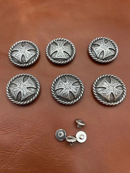 コンチョ 30mm ネジ式 6個セット