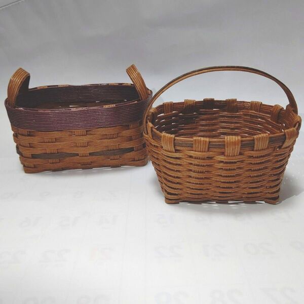 かご 小物入れ ハンドメイド2種類