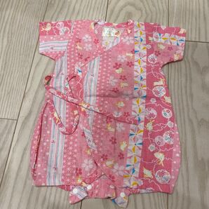 ベビー 甚平 ロンパース ピンク うさぎ柄