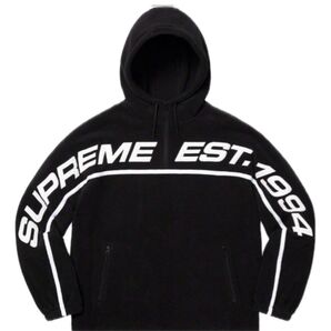 supreme フリース ビッグロゴハーフジップパーカー(M)