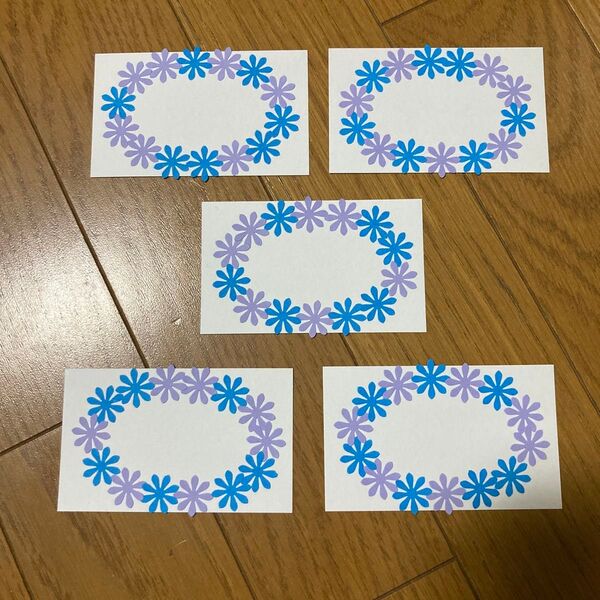 メッセージカード 5枚セット ペーパークラフト ハンドメイド 花 手作りカード