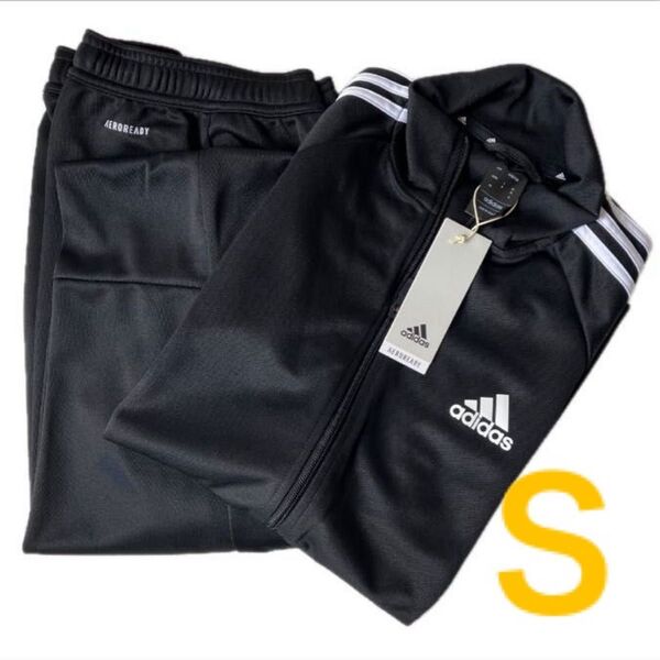 adidas アディダス ジャージ 上下 AEROREADY セレーノカット スリーストライプス S 黒 メンズ