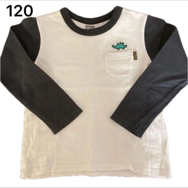 120cm 長袖 Tシャツ カットソー F.O.KIDS エフオーキッズ 恐竜 ロンT