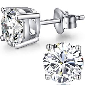 ピアス 4本爪 レディースピアス/メンズピアス シルバー925 左右セット