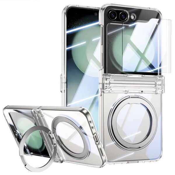Galaxy Z Flip6 MagSafe対応 ケース 透明 ハード UV ヒンジ保護
