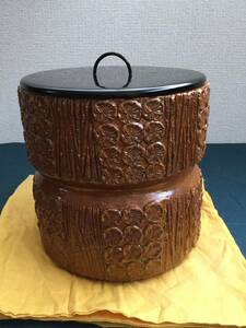  чайная посуда Oohiyaki сосуд для воды для чайной церемонии Nakamura ..(..) произведение Oohiyaki печать цветок . сосуд для воды для чайной церемонии редкий!