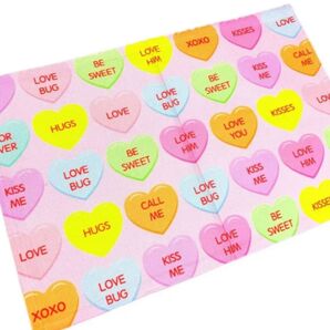 日本未発売 アメリカ candy hearts キャンディハーツ ランチョンマット ハート バレンタイン 輸入 ファンシー 雑貨