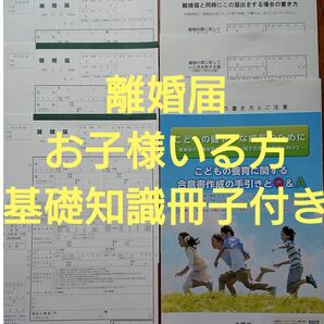 お子様いる人向け 離婚届3枚 分かりやすい離婚前の基礎知識冊子Q&A付き a74
