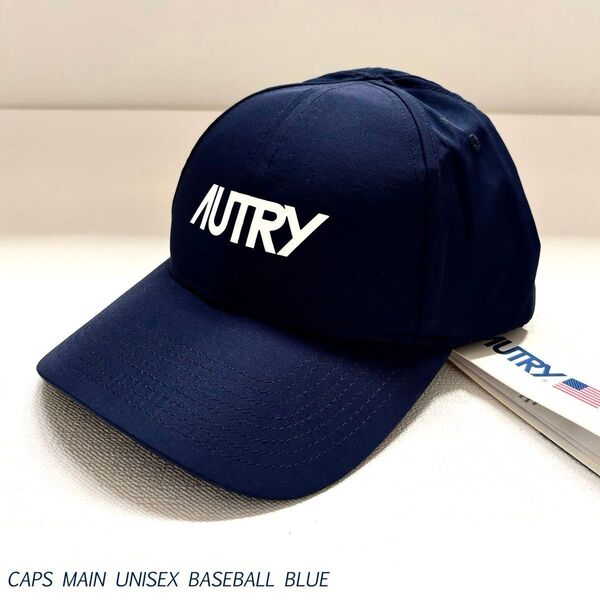 新品 AUTRY オートリー ロゴ ベースボール キャップ ユニセックス ネイビーブルー ACPU 52BL