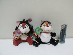  Disney [ Disney Land Halloween 2005 black cat * bat chip & Dale soft toy badge ]niba*..ba*...