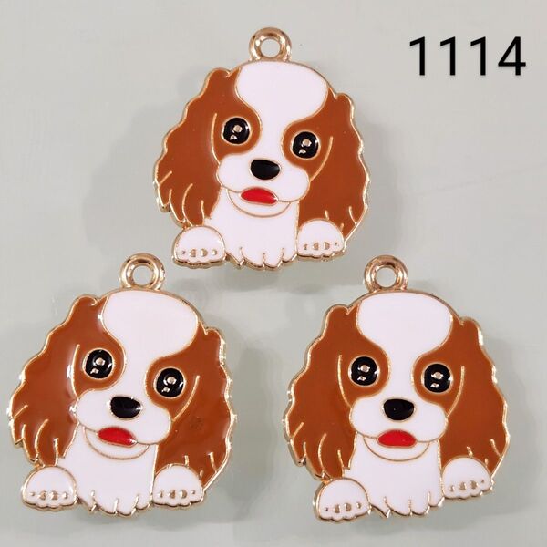 【1114】☆1セット3こ入り☆犬チャーム☆400円商品よりどり5つで1000円対象商品