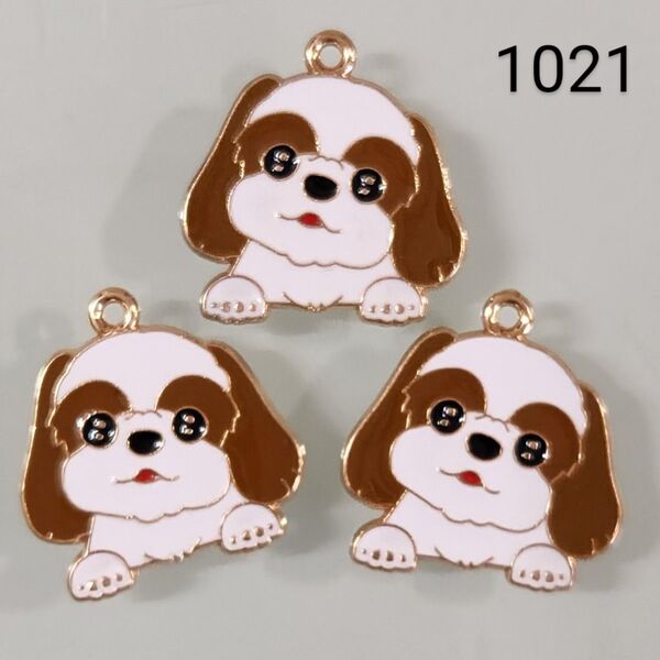 【1021】☆1セット3こ入り☆犬チャーム☆400円商品よりどり5つで1000円対象商品