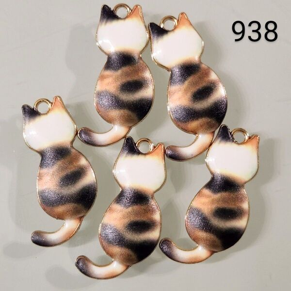 【938】☆1セット5こ入り☆猫チャーム☆400円商品よりどり5つで1000円対象商品