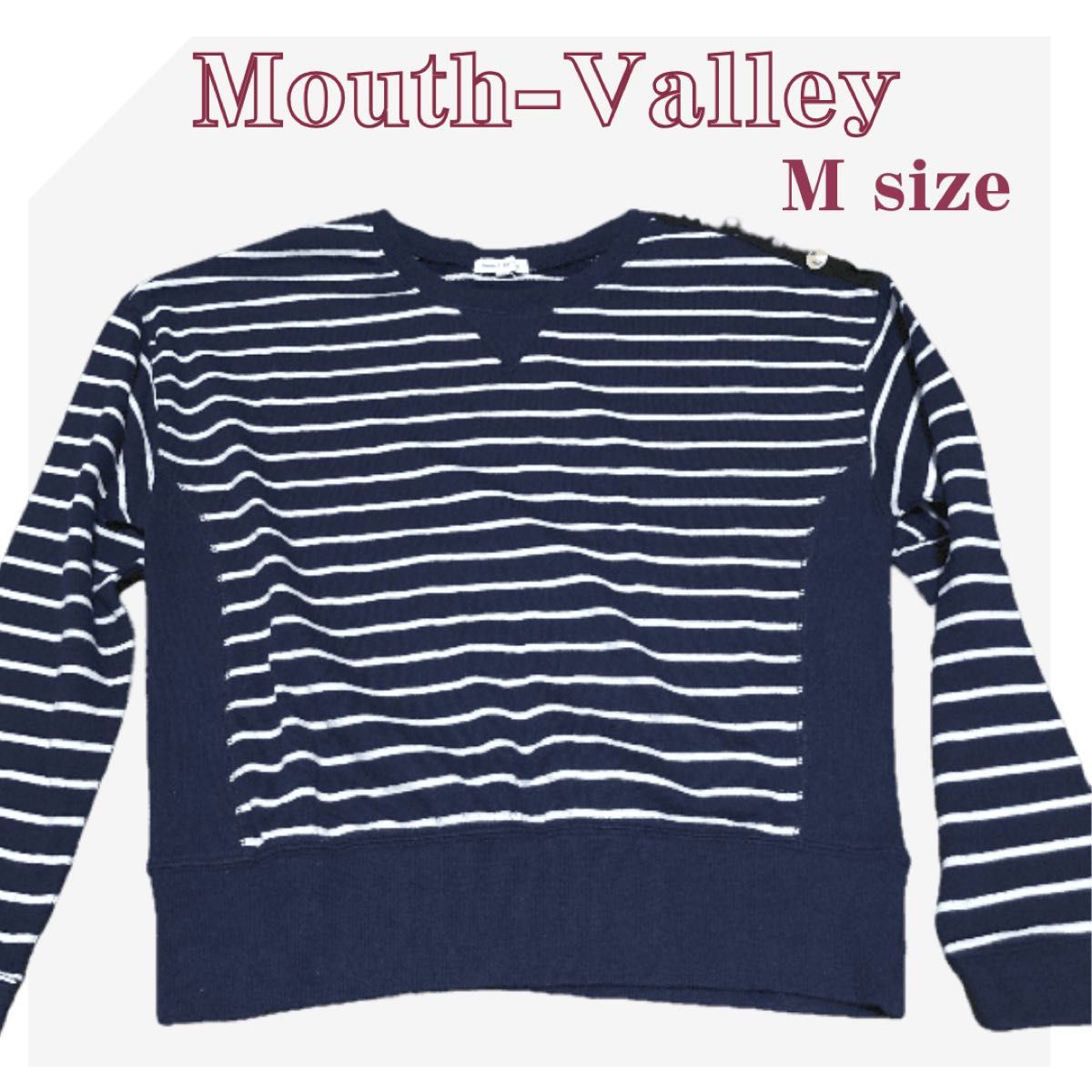 トレーナー ボーダー スウェット 長袖 ボーダー　Vネック Mサイズ