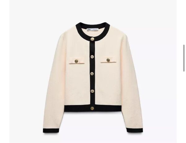 ZARA ゴールドボタンニットジャケット