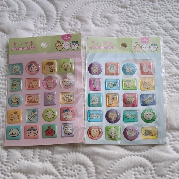 ちいかわ ぷくっとシール クリア 2枚セット うさぎ ハチワレ モモンガ くりまんじゅう