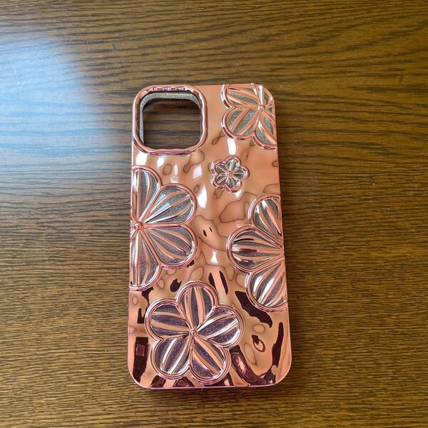 iPhone ケース 花柄 ピンクゴールド iPhone13