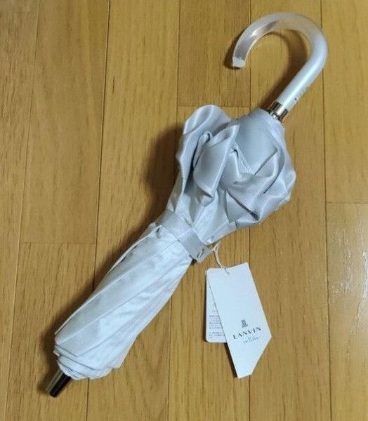 【新品】ランバンオンブルー リボン 折り畳み 晴雨兼用 日傘