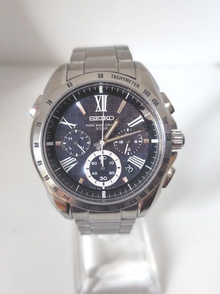【電波ソーラー、美品】SEIKO セイコー ブライツ クロノグラフ ブラック SAGA071 8B82-0AG0