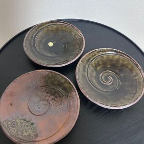 三川内焼 【平戸嘉祥窯】あめ釉 中皿 径17.5cm 3枚まとめ売り 平皿