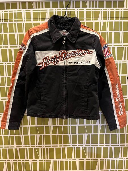 Harley-Davidson ジャケット Sサイズ オレンジ ブラック